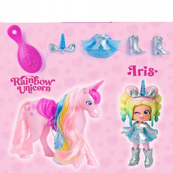 KOOKYLOOS SET: IRIS RAINBOW UNICORN DOLL FOR GIRLS (COMBING)