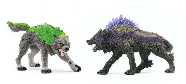 Schleich ELDRADOR CREATURES Figures – Granite Wolf vs. Shadow Wolf (72289)
