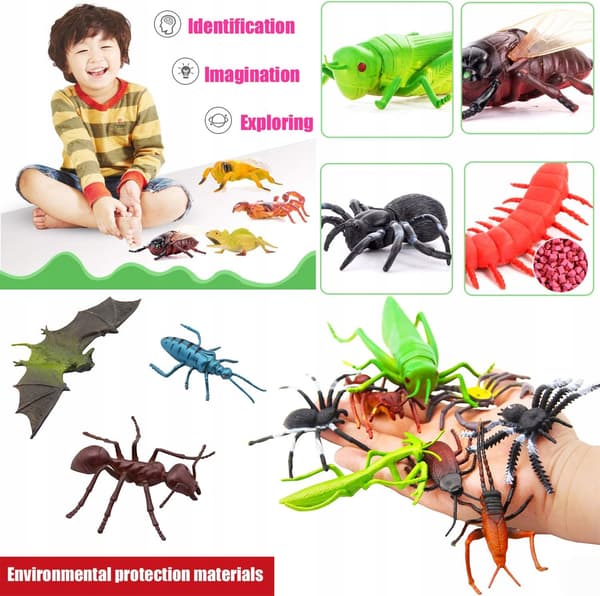 SET OF 27 PLASTIC INSECTS – EDUCATIONAL FIGURINES, 5–15 CM