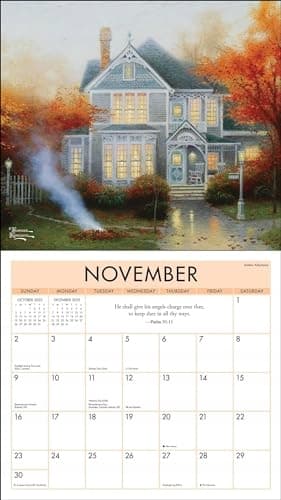 Kinkade, Thomas Thomas Kinkade Studios 2025 Deluxe Wall Calendar with Scrip