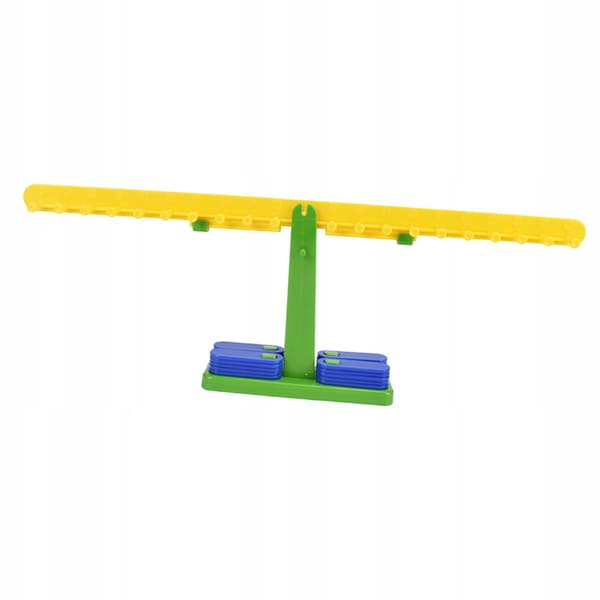 The children’s balance scale set includes 20 ‘Manipulative Maths’ weights for girls