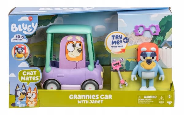 Moose Toys Bluey Chat Mates Grannies Car Interactive Figure Set