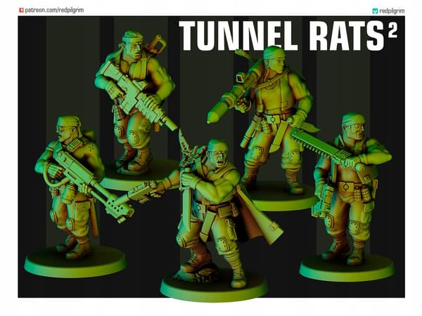 TUNNEL RATS BUG HUNTERS V2 x5 Red Pilgrim Miniatures