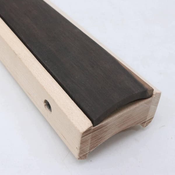 A curved and straight double-sided string that supports the fingerboard