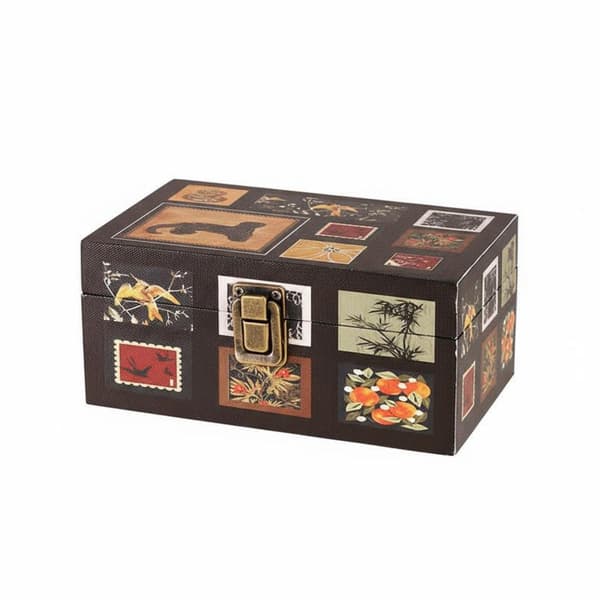 Retro Plaid wooden storage box a