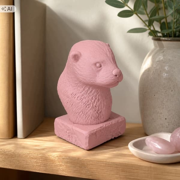 DECORATIVE FIGURINE: OTTER BUST ON A BASE – MANY COLOURS