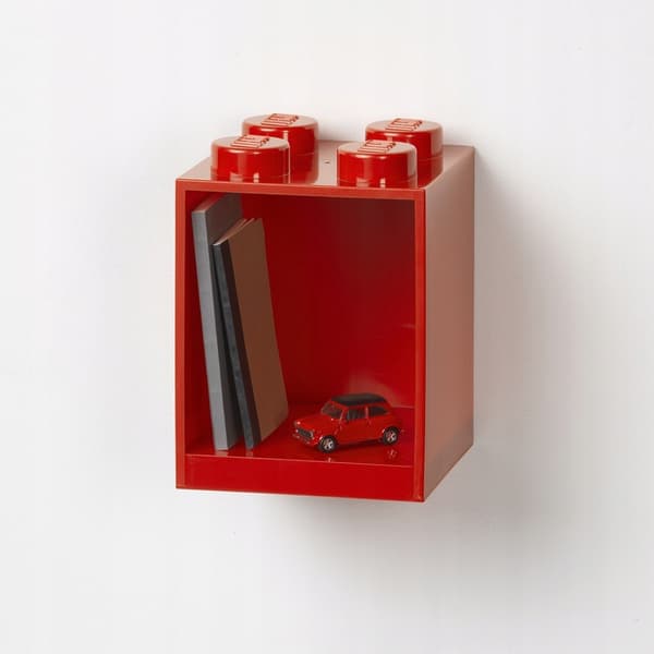 LEGO Brick Shelf, 4 Bricks, Red Bricks