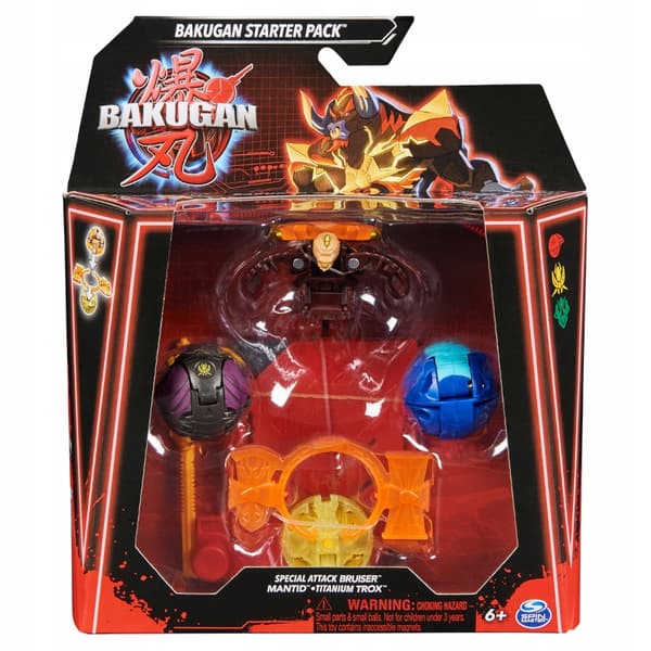 BAKUGAN STARTER PACK SPECIAL ATTACK BRUISER + MANTID + TITANIUM TROX
