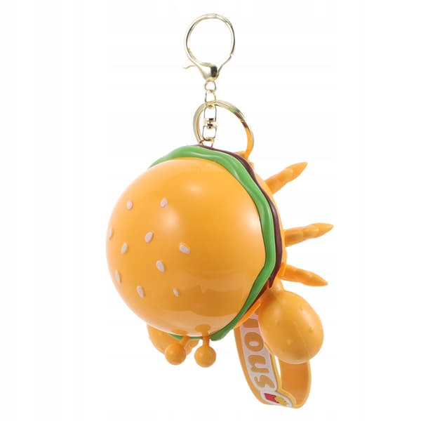 COLOURFUL KEYRING THAT TRANSFORMS A HAMBURGER INTO A CRAB – PERFECT AS A GIFT