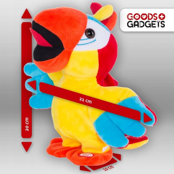 TALKING PARROT THAT DANCES, WITH A RECORDING FUNCTION AND PRE-PROGRAMMED TUNES