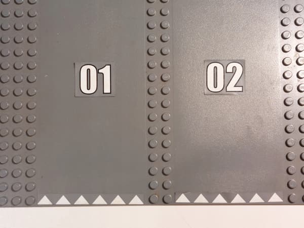 LEGO 32x32 Plate 30225c01pb04, dark bluish grey