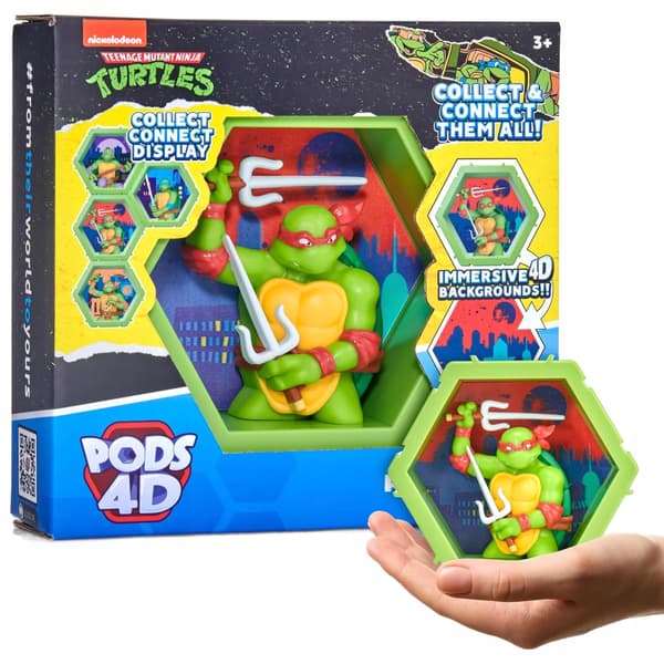 4D Pods Ninja Turtles Raphael Collectable Figure TMNT Ninja Turtles 3D