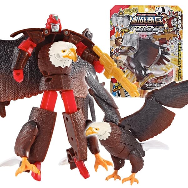 2/Lifelike Transformer Set: Cheetah & Eagle Animal Figures – Transformation