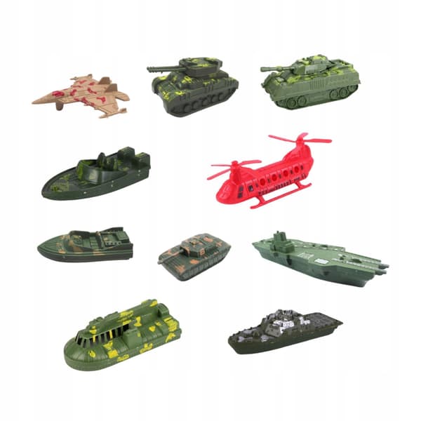 10-Piece Ship Play Set, Gift, Helicopter Model, Warship Model Toy Set