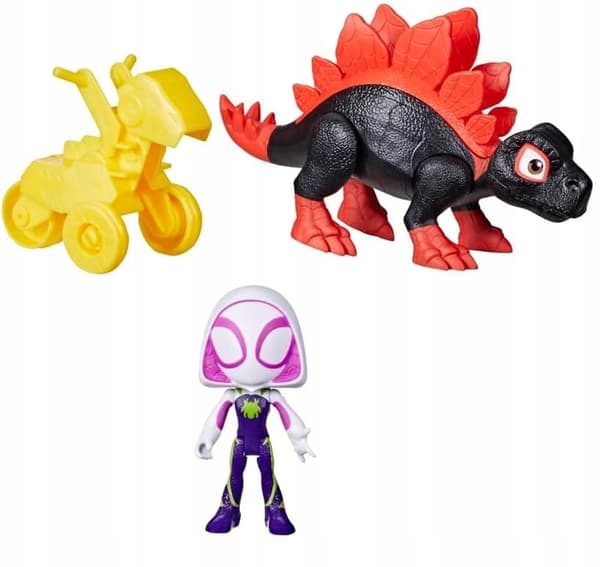 SPIDEY SET: DINO SPIN dinosaur figure + GHOST SPIDER by Hasbro G0125