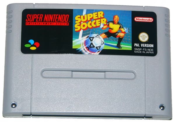 Super Soccer – a game for the Super Nintendo (SNES) console.