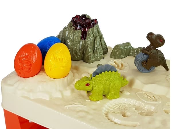Ciastolina Dinosaur Eggs Table Set with Volcano Mould and Glowing Lava – 4 Colours
