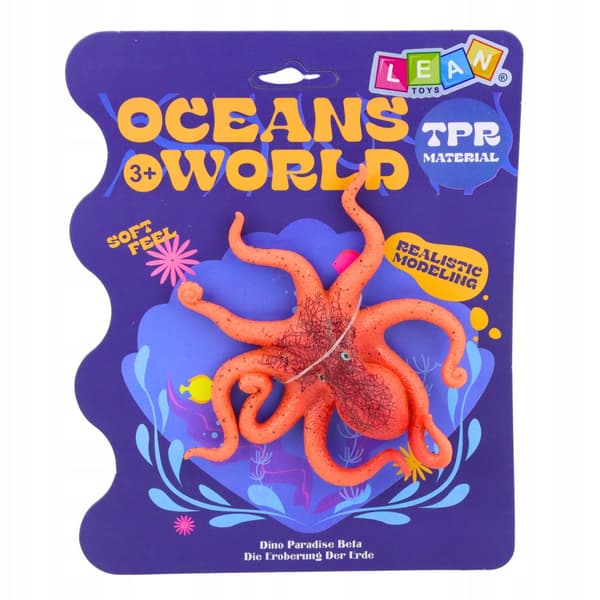 Rubber Octopus Figurine – Stretchy, Realistic, Sea Creature, 12 cm