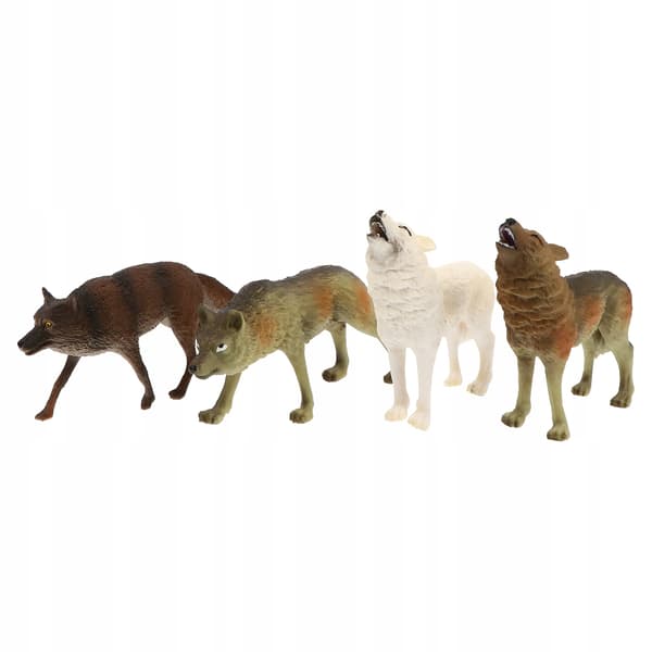 4 REALISTIC PLASTIC WOLF MODELS – EDUCATIONAL TOYS