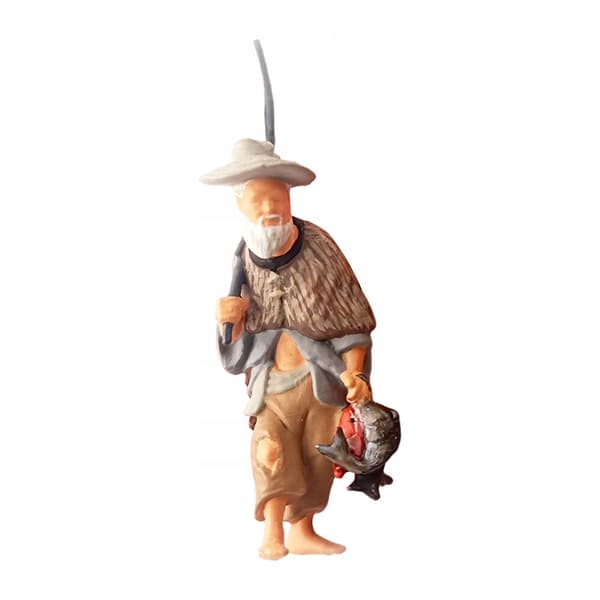 1:64 Ancient Chinese figures, Railway scene, Control panel, Fishing Man, Grey