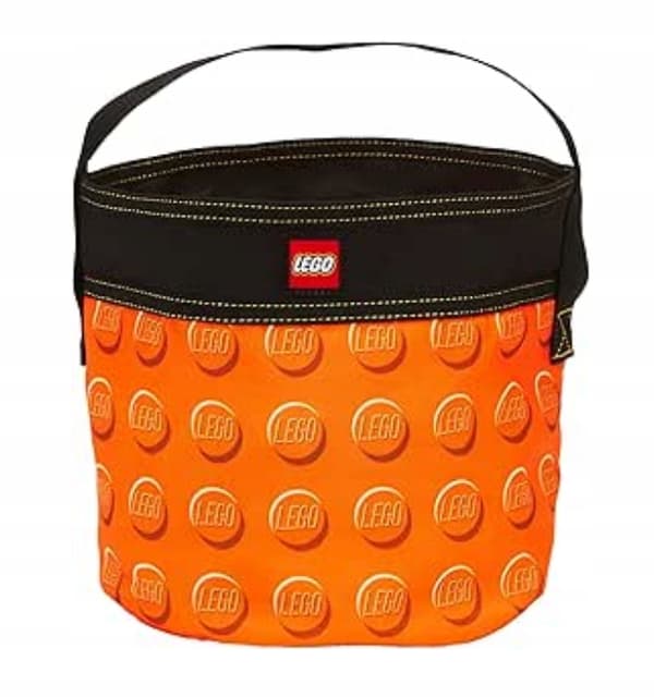 LEGO BAG, BUCKET, FABRIC CONTAINER FOR BRICKS, ORANGE