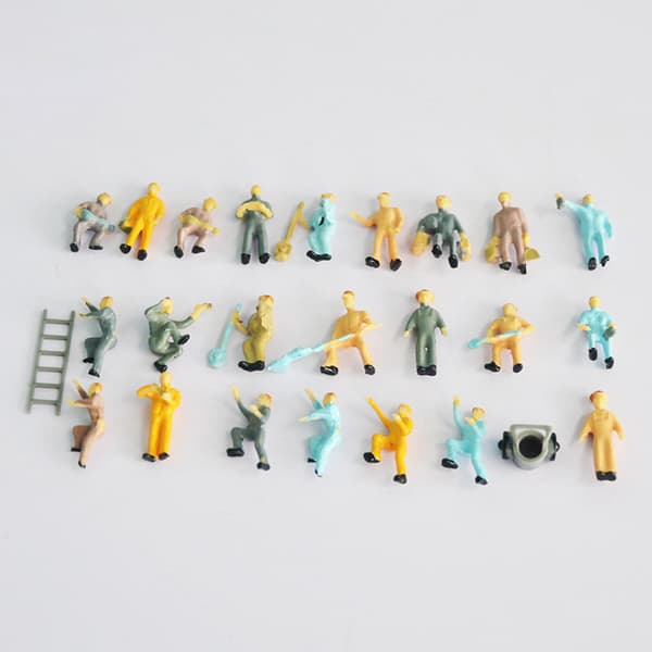 25x HO Scale 1/87 Mini Railroad Worker Figure Road