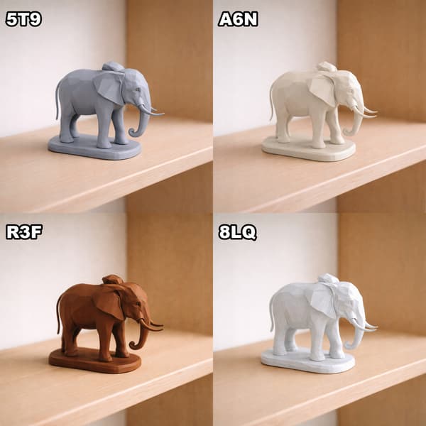 DECORATIVE 3D GEOMETRIC ELEPHANT FIGURINE FOR INTERIORS – MANY COLOURS AVAILABLE