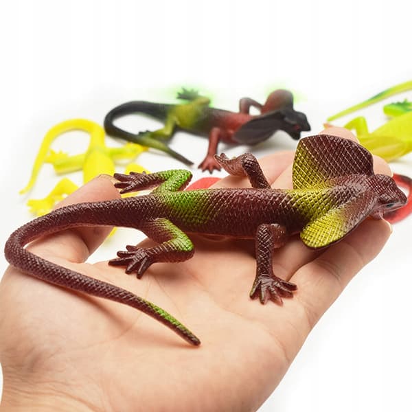 6x REALISTIC STRETCHY RUBBER LIZARD SQUASHY TOY – PRANK GIFT