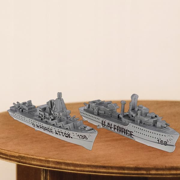 10 pieces: Warship model assembled by children