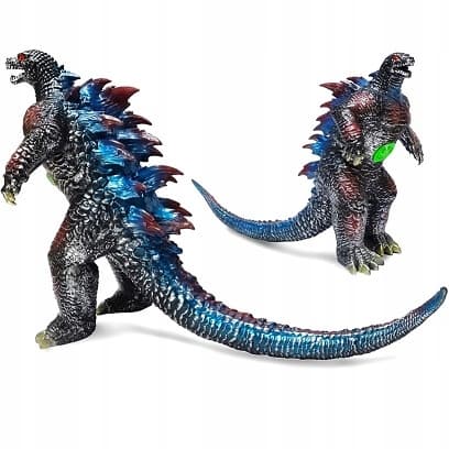 LARGE GODZILLA SOFT, FLEXIBLE FIGURINE – ROARING DINOSAUR, BLUE DRAGON – 44 cm