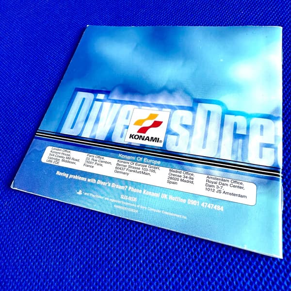 Diver's Dream | PS1 | PSX | PLAYSTATION 1 | MANUAL | INSTRUCTIONS
