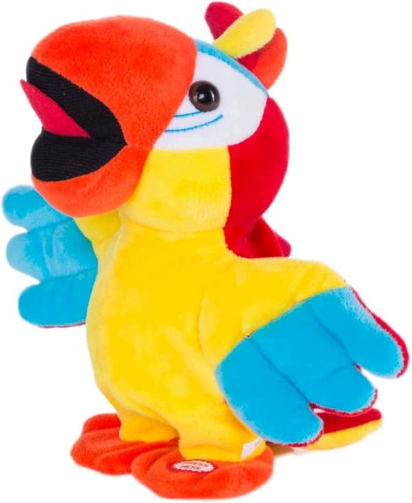 TALKING PARROT THAT DANCES, WITH A RECORDING FUNCTION AND PRE-PROGRAMMED TUNES