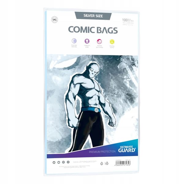 ULTIMATE GUARD COMIC BAGS STANDARD (100) – SILVER SIZE