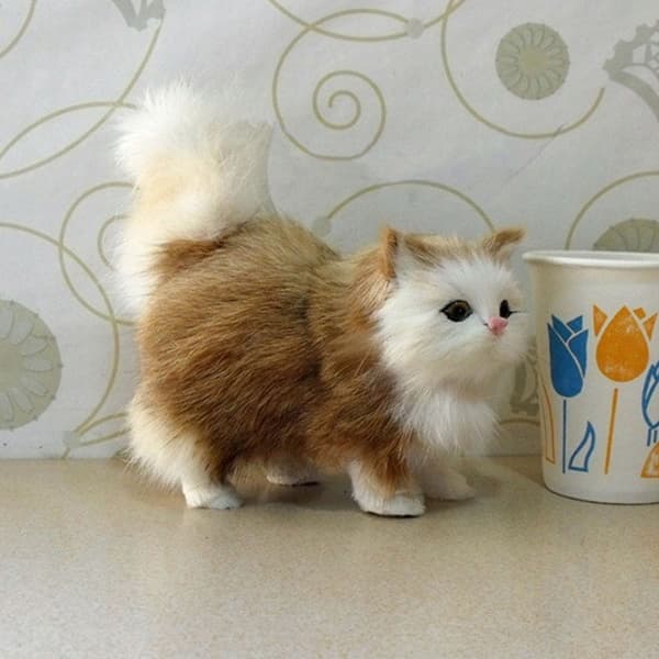 fluffy cat, kitten, figurine, soft toy, model 3