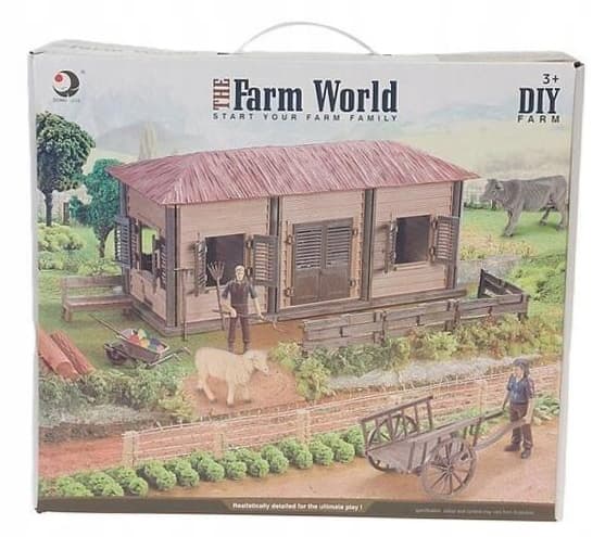 A farm with animal figurines