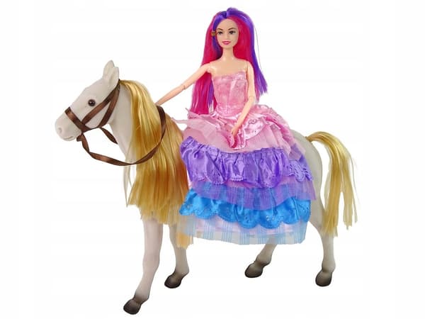 Princess Doll with a White Pony – Figurines and Accessories