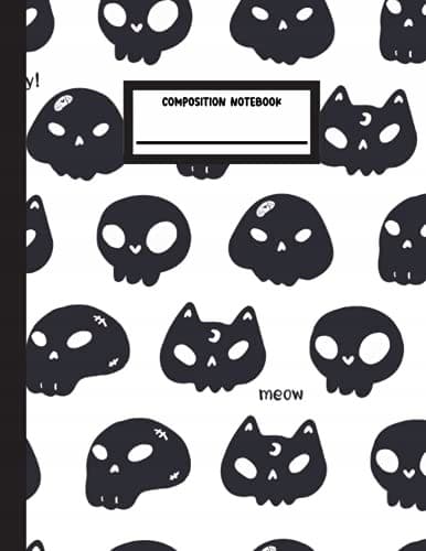 Composition Notebook: Creepy Cute Skulls 8.5 x 11, 110-page, wide-ruled notebook