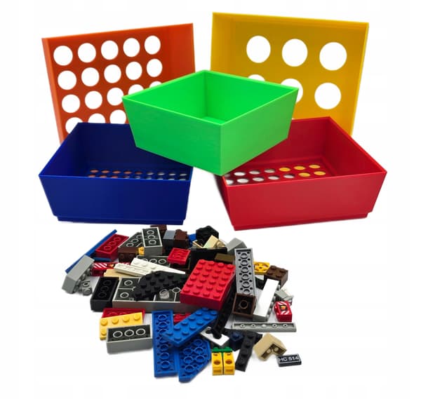 Colourful Building Block Sorter – a stackable container for sorting building blocks