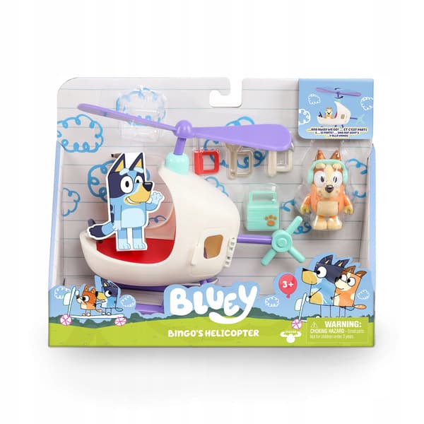 BLUEY HELICOPTER SET + BINGO FIGURE AND ACCESSORIES