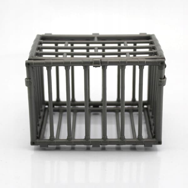 Handmade Cage Model Toy Clip-on – 1 piece, 1:6 scale, creative silver model