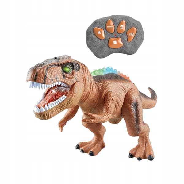 Dinosaur toy Remote-controlled dinosaur Electronic walking toy in brown