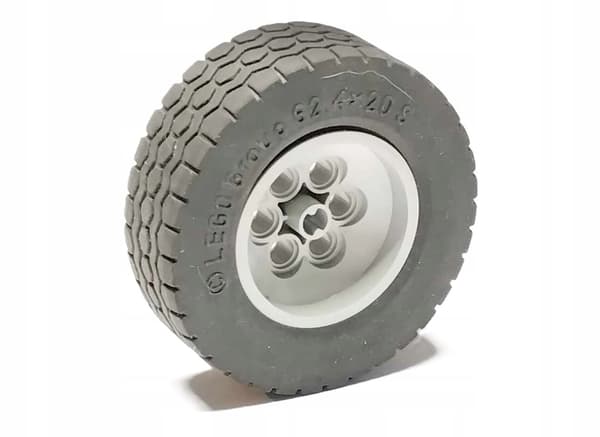 I7B Lego Technic Wheel (tyre + rim) 62.4x20 S 32020 grey (old version) 1 set