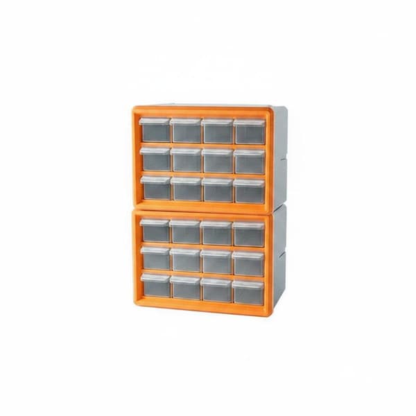 Organiser, Cabinet, Clean, Drawers, Drawer, Cabinet, Stackable, 24-grid, Orange