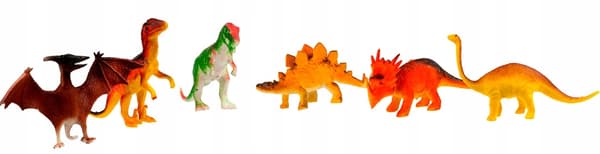 DINOSAURS SET OF 6 RUBBER FIGURINES – VARIOUS DESIGNS