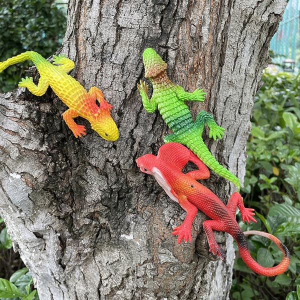 6x REALISTIC STRETCHY RUBBER LIZARD SQUASHY TOY – PRANK GIFT