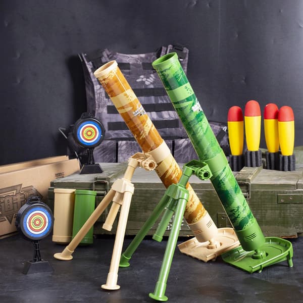 Mortar Launcher Play Set Interactive games with sound Soft foam Yellow