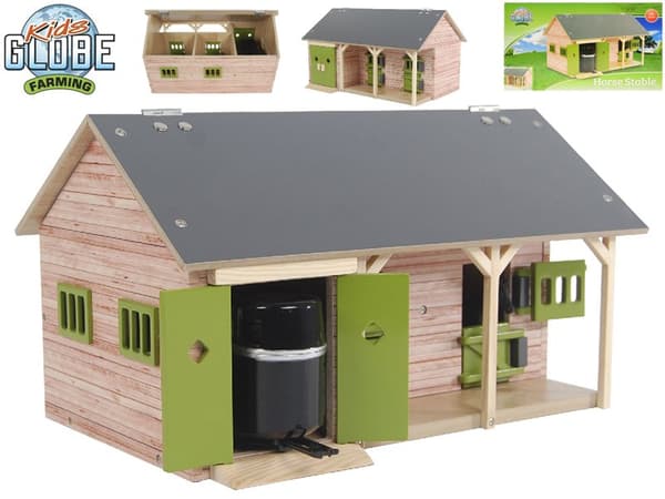 Stable with two stalls, 34x22x19cm, 1:32 scale, Hipo