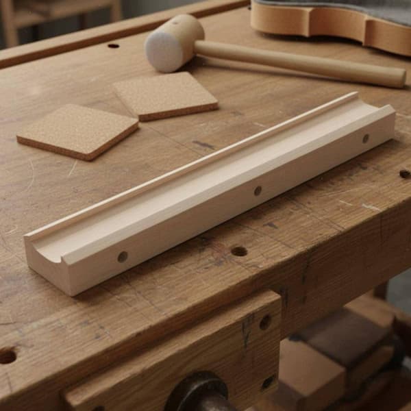 A curved and straight double-sided string that supports the fingerboard