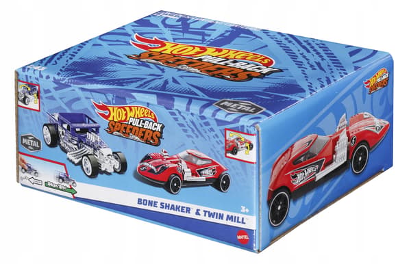 HOT WHEELS PULL-BACK SPEEDERS 2-PACK: BONE SHAKER, TWIN MILL HPR92