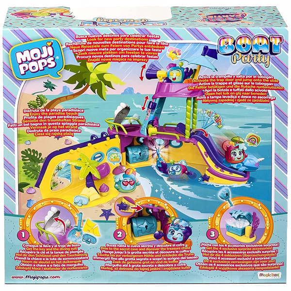 MOJIPOPS MAGIC BOX BOAT PARTY MAGIC SET WITH 2 CHILDREN’S SHIP FIGURINES